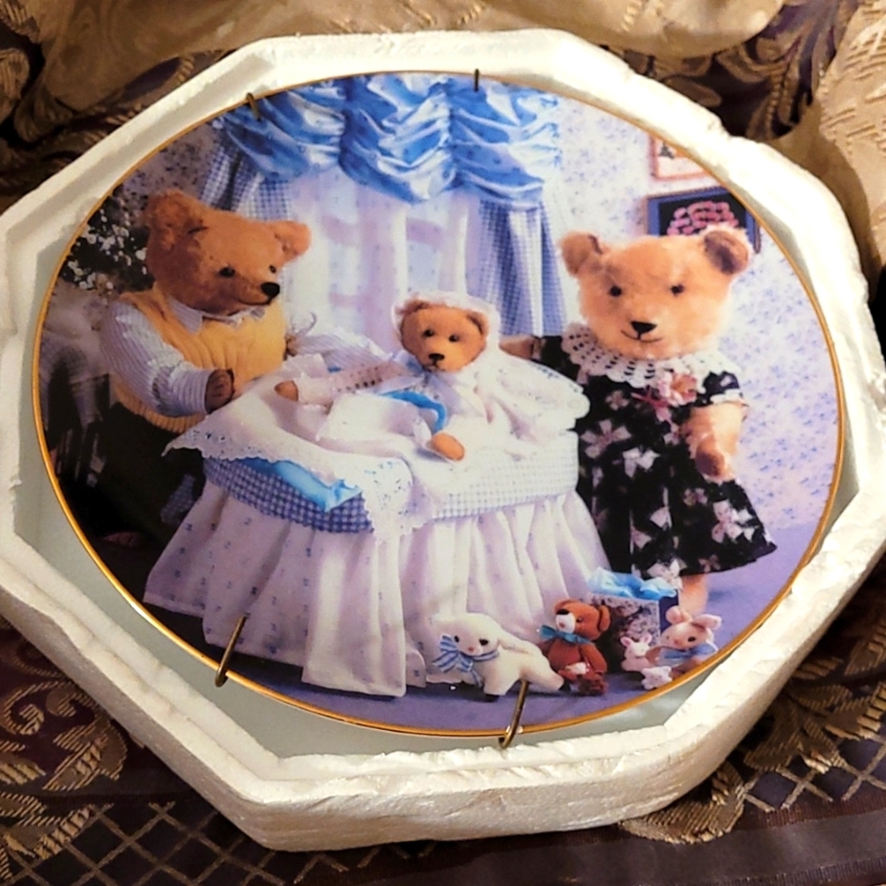 Vintage Family Addition decorative plate by Peggy and Alan Bialosky